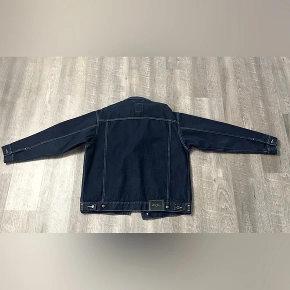 Sean John Dark Indigo Denim Jacket with Contrast Stitching - Picture 4 of 6